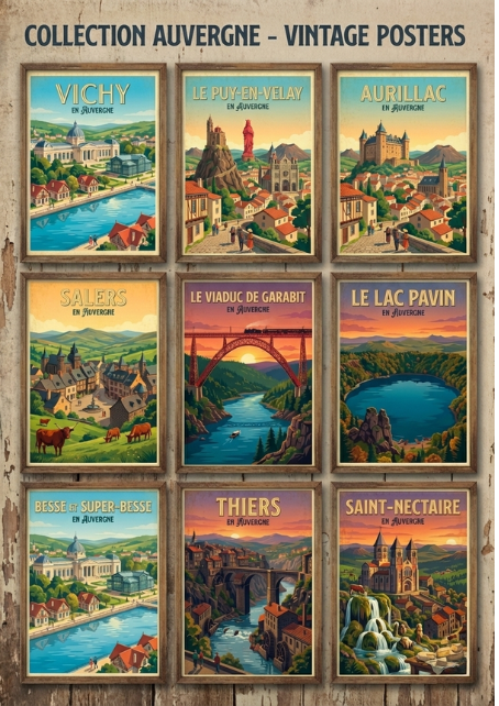 L'Auvergne sur Métal : Affiches Premium en Aluminium