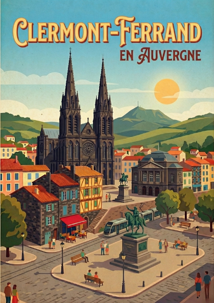 L'Auvergne sur Métal : Affiches Premium en Aluminium