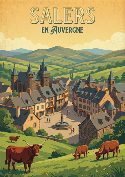 L'Auvergne sur Métal : Affiches Premium en Aluminium